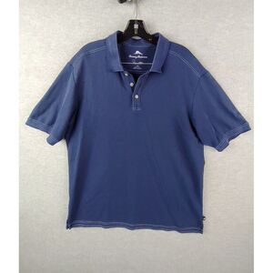 Tommy Bahama Mens Shirt Large Blue Polo Supima Embroidered Marlin Golf Beach‎